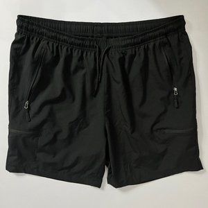 Santiny Women’s Black Athletic Shorts Size XL Black Elastic Waist Lightweight